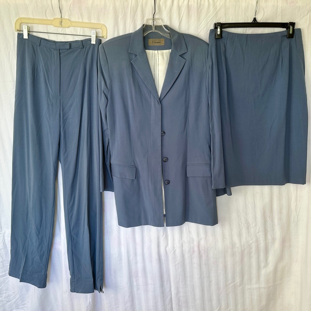 T. Garment Women’s Steel Blue Three-Piece Suit Set